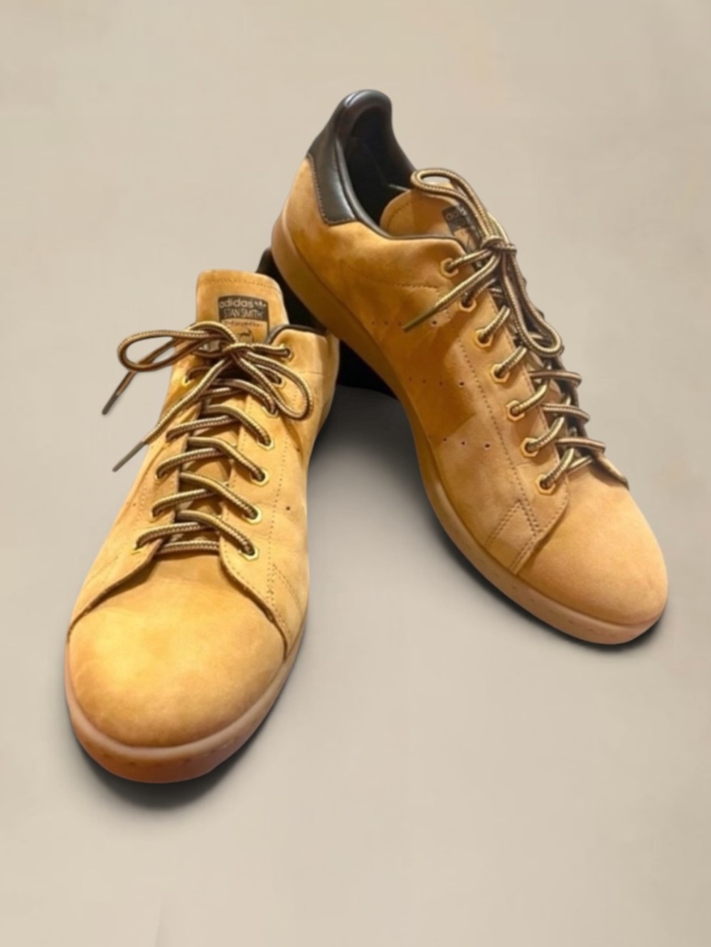 Adidas Stan Smith WP Leather Trainers US Men Sz 14 Suede Wheat Brown
